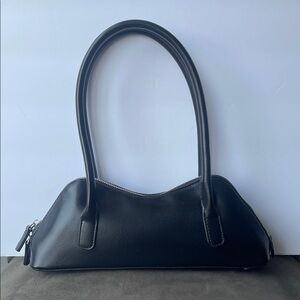 House of Harlow 1960 Black Leather Shoulder Bag Retro silhouette BNWOT